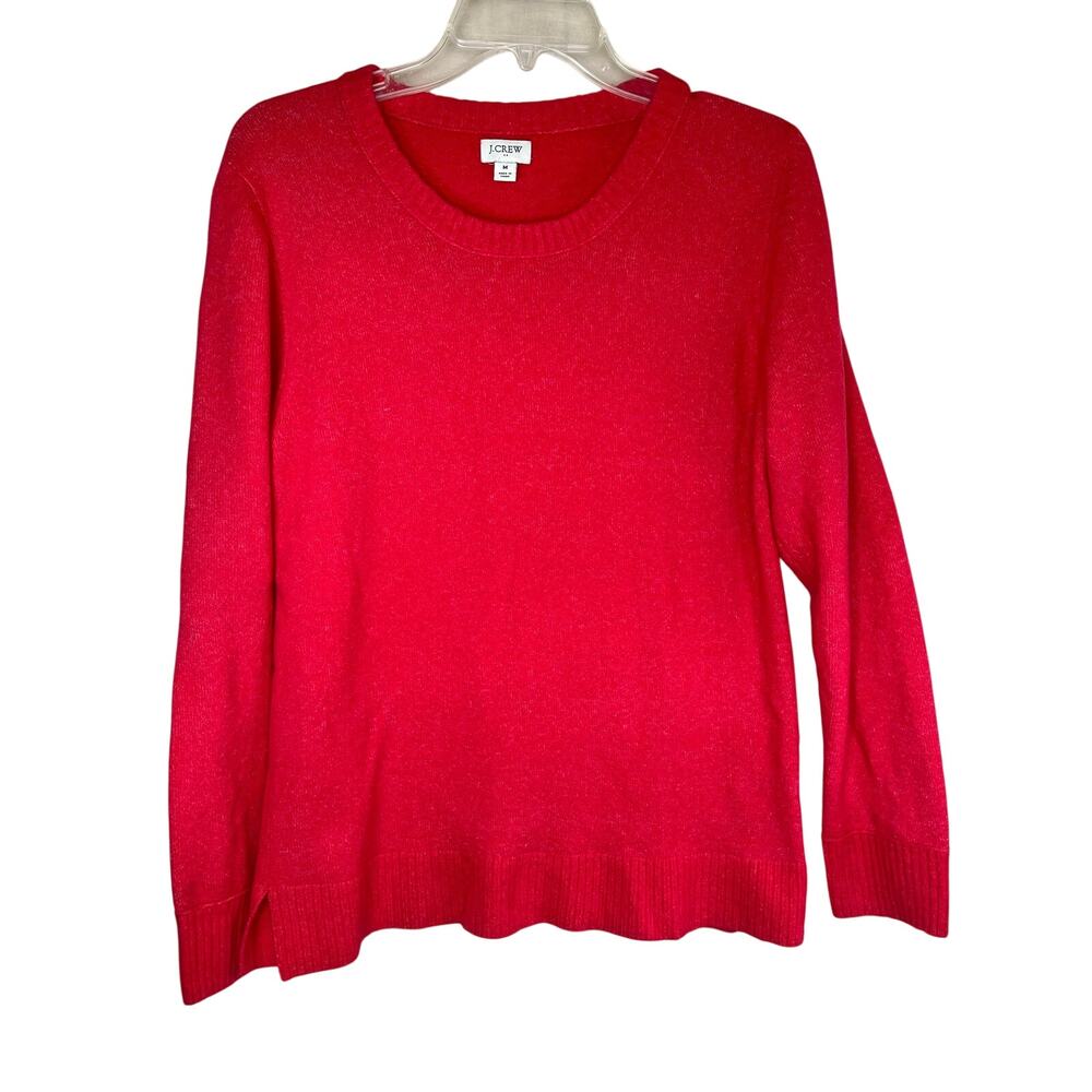 J. Crew wool blend long sleeve sweater in watermelon color, size M, EUC